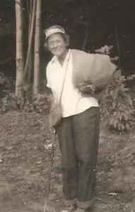 Emma "Grandma" Gatewood hiking Appalachian Trail