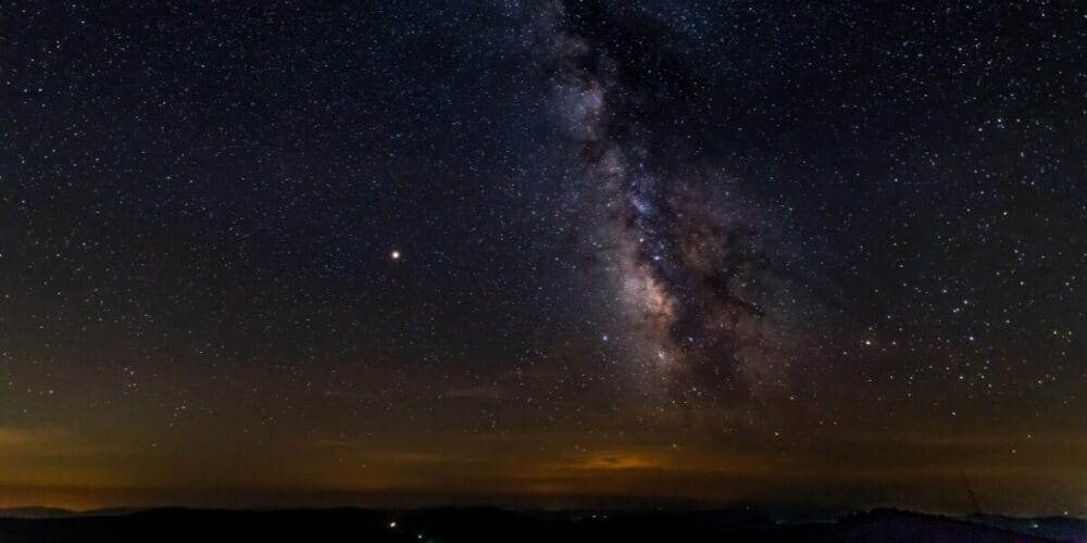 A clear view of the Milky Way from the dark skies of Spruce Knob in West Virginia